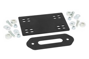 Can-Am Defender PRO HD10 Limited Winch Plate - Rough Country - Dual Bolt Patterns, Powder Coated, 3/16” Steel - Black - '22-'23 Can-Am Defender PRO HD10 Limited Winch Plate - Rough Country - Dual Bolt Patterns, Powder Coated, 3/16” Steel - Black - '22-'23